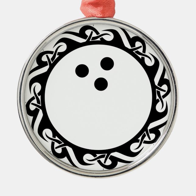 StammesBOWLING Silbernes Ornament (Vorne)