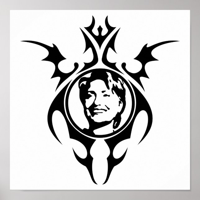 Stammesdesign von Hillary Clinton Poster (Vorne)
