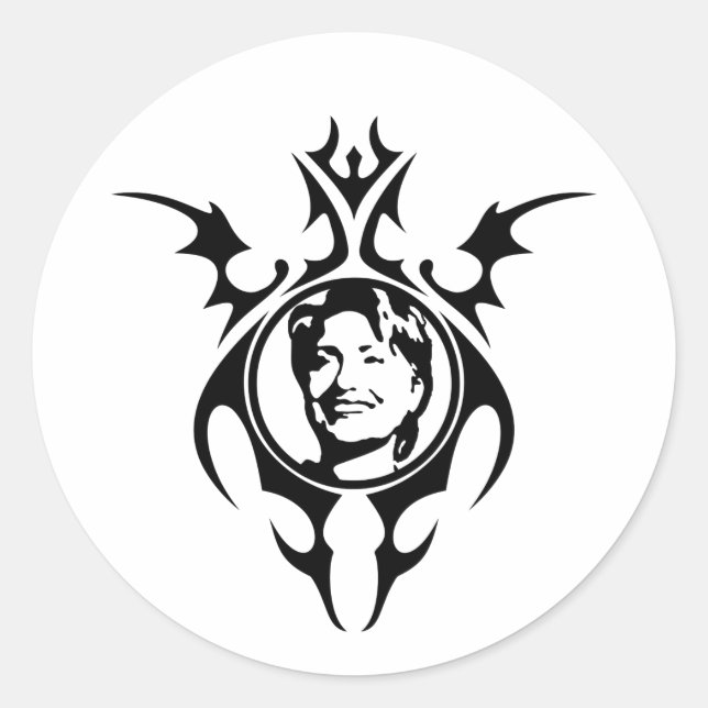Stammesdesign von Hillary Clinton Runder Aufkleber (Vorderseite)