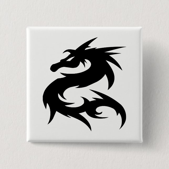 Stammesdrache-Silhouette Button (Vorderseite)
