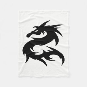 Stammesdrache Silhouette Fleecedecke