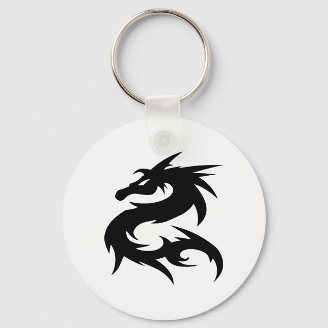 Stammesdrache-Silhouette Schlüsselanhänger (Vorderseite)