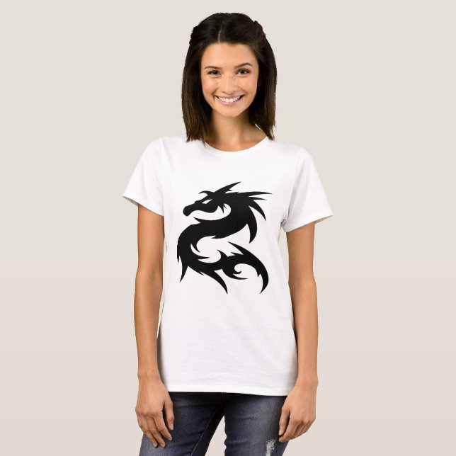 Stammesdrache-Silhouette T-Shirt (Vorne ganz)