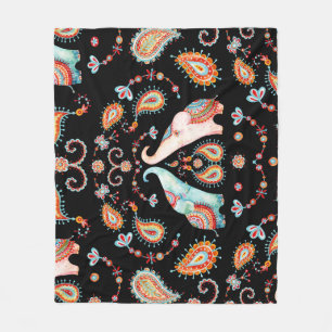 Stammeselementar: Watercolor Paisley Muster. Fleecedecke