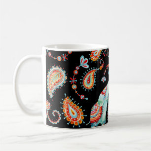 Stammeselementar: Watercolor Paisley Muster. Kaffeetasse