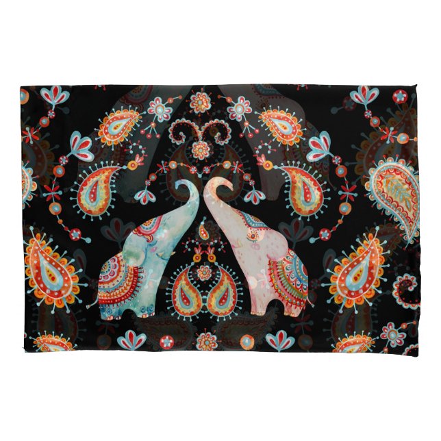 Stammeselementar: Watercolor Paisley Muster. Kissenbezug (Vorderseite)