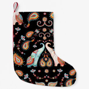 Stammeselementar: Watercolor Paisley Muster. Kleiner Weihnachtsstrumpf