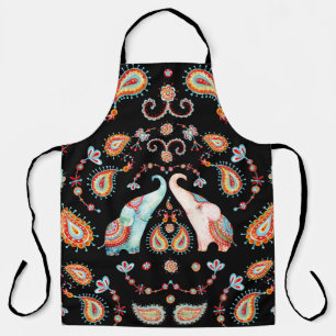 Stammeselementar: Watercolor Paisley Muster. Schürze