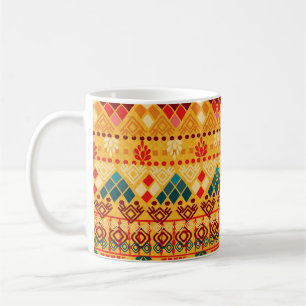 Stammeselemente, vielseitiges, nahtloses Muster. Kaffeetasse