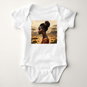 Stammesfrauen, die ihre afrikanische Landschaft be Baby Strampler