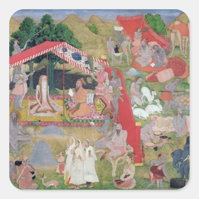 Stammesführer treffen Hermits Quadratischer Aufkleber (Vorderseite)