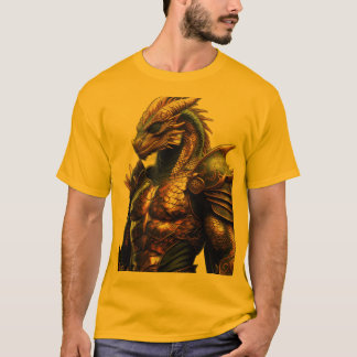 Stammesgeometrischer Löwe mit Drachen-inspiriertem T-Shirt