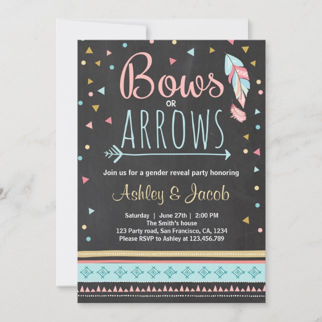 Stammesgeschlecht enthüllt Einladung Junge oder Mä (Vorderseite)