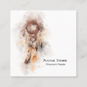 *~* Stammesheilige Shamanic Dream Catcher Shaman Quadratische Visitenkarte