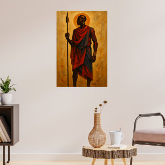 "Stammeskrieger | Afrikanische Erbwände-Kunst Poster