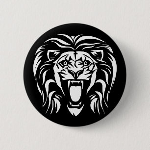 Stammeskunst Brüllender Löwe Button
