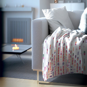 Stammeskunst in strukturiertem Muster Fleecedecke