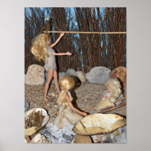 Stammesleben im Lager. Poster