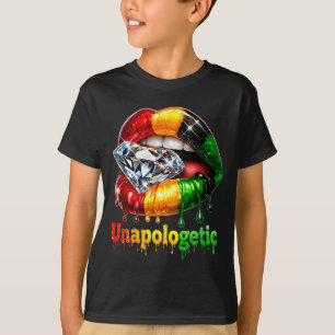 Stammeslippen schwarze Frau Stolz starke Melanin-K T-Shirt