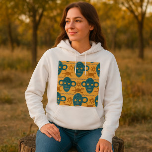 Stammesmaske Afrikanisches ethnisches Gesichtsmust Hoodie