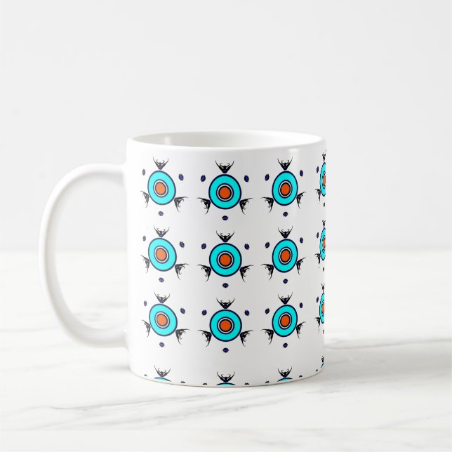 Stammesmuster Türkis Kaffeetasse (Links)