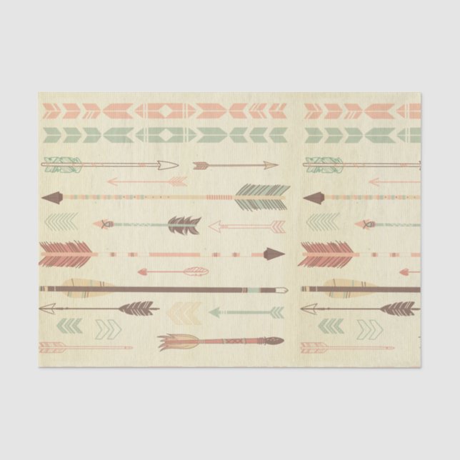 Stammespfeile Vintages modernes Muster Seidenpapier (Vorderseite)