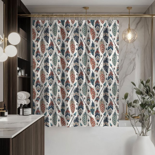 Stammespfeile Vorhang Rustikal Ethnisch Badezimmer (Tribal Arrows Curtain Rustic Ethnic Bath Accent)