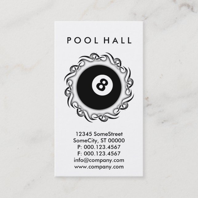 StammesPOOL HALL Visitenkarte (Vorderseite)