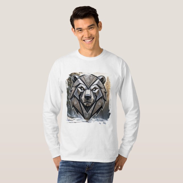 Stammesrüstung Schneebär • Winterkraft-Kunst T-Shirt (Vorne ganz)