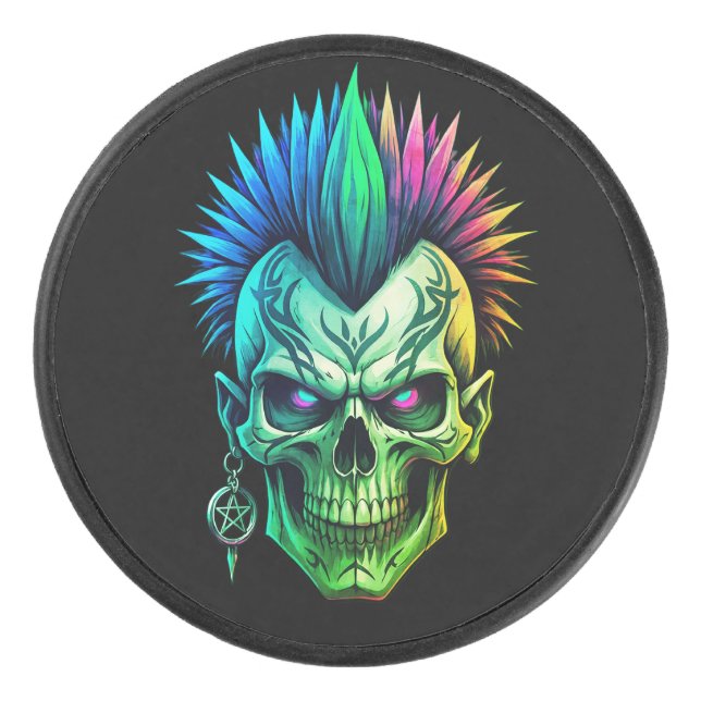 Stammesschädel Eishockey Puck (Vorderseite)