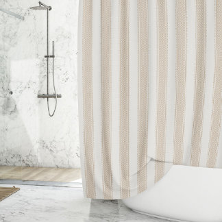 Stammesstreifen Erdig Neutrales Tan Beige Farmhous Duschvorhang