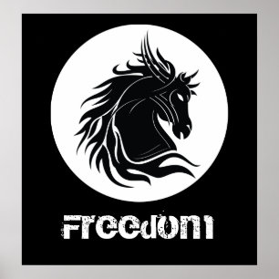 Stammester-Poster mit schwarz-weißem Stammeskopf Poster