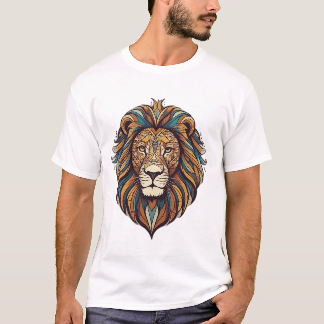 Stammesthemen: Roar with Geometric Majestät T-Shirt (Vorderseite)