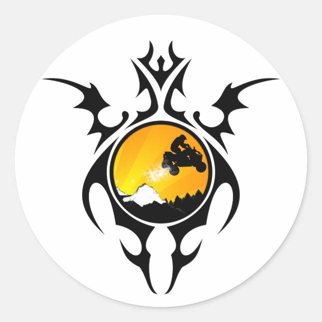 Stammesviertel Runder Aufkleber (Vorderseite)