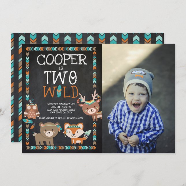 Stammeswald, ZWEI wild Einladung (Vorne/Hinten)