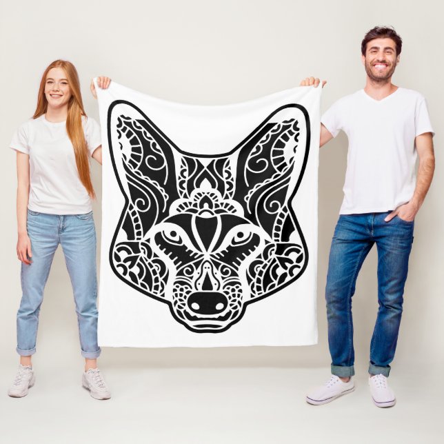 Stammeswolf Fleecedecke (Beispiel)