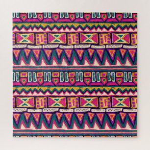 Stammeszeichnungen: handgezeichnet Aztec-Muster. Puzzle