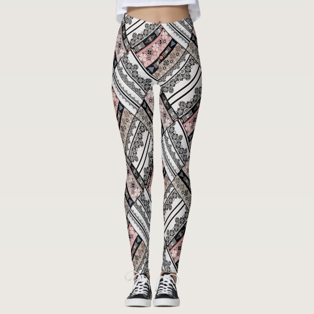Stammethno traditionell geometrisch leggings (Vorderseite)