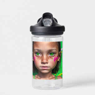 Stammkids Futuristische Stoic Girl Green Eyes Trinkflasche