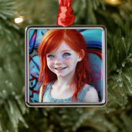 Stammkids | Hübsches kleines Rotkopfmädchen Ornament Aus Metall