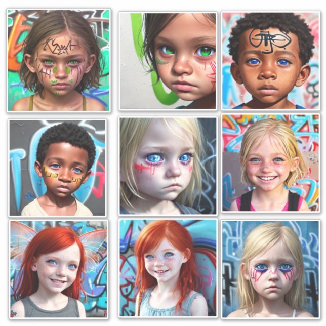 Stammkids | Urban Futuristic Kids Aufkleber (Vorderseite)