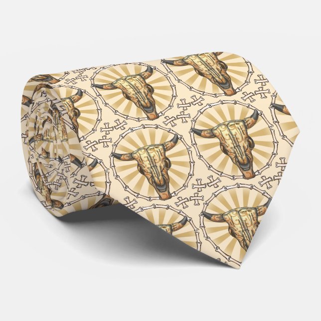 Stammkuhschädel Krawatte (Gerollt)