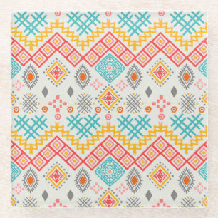 Stammkunst: boho geometrischer Druck. Glasuntersetzer