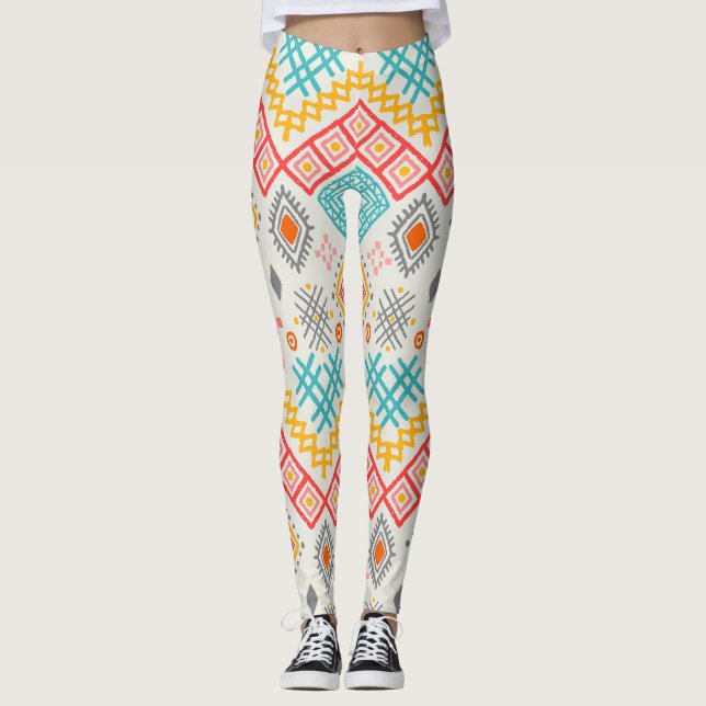 Stammkunst: boho geometrischer Druck. Leggings (Vorderseite)