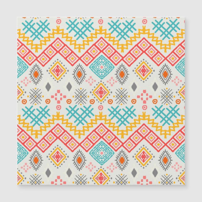 Stammkunst: boho geometrischer Druck. Magnetkarte (Vorderseite)