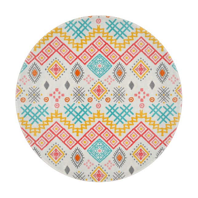 Stammkunst: boho geometrischer Druck. Schneidebrett (Vorderseite)