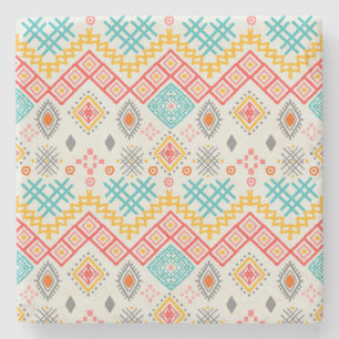 Stammkunst: boho geometrischer Druck. Steinuntersetzer