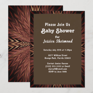 Stammkupfer Abstrakt in Nebel Baby Dusche Einladung