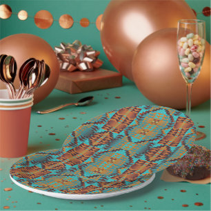 Stammmuster eines ethnischen Amerikanischen Ureinw Pappteller