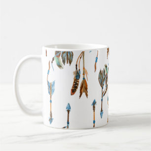 Stammpfeile: Vintage Aquarellbilder. Kaffeetasse